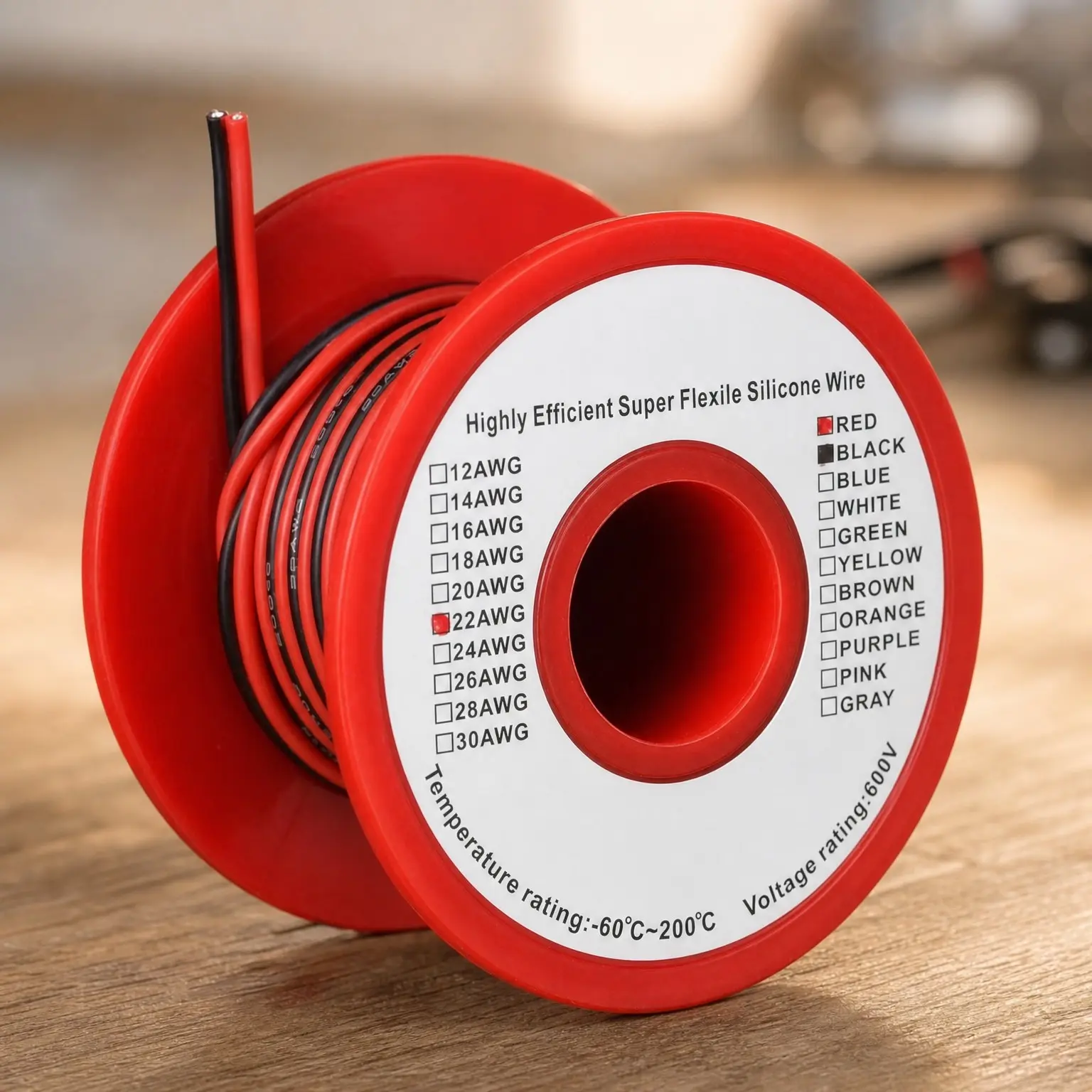 22 AWG 2 Conductor Parallel Silicone Wire Red Black 25ft Cable | Flexible Stranded Tinned Copper Silicone Rubber Insulation for Single Color LED Strip Extension Cable Cord, RC Models