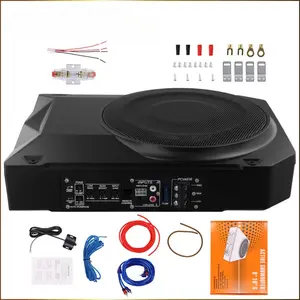 1 Set 1000W Slim Under-Seat Subwoofer Powered Car Truck Sub w/ Amp Kit Speaker