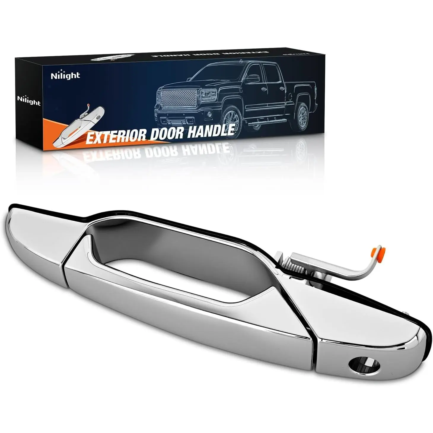 Nilight 1 Pcs Chrome Exterior Front Left Driver Car Door Handle with Key Hole, Durable Direct Alignment Installation, Compatible with 2007-2013 Chevy Silverado Suburban Tahoe GMC Sierra Yukon Cadillac Escalade, Replaces# 80546,20828258, Automotive, Replac