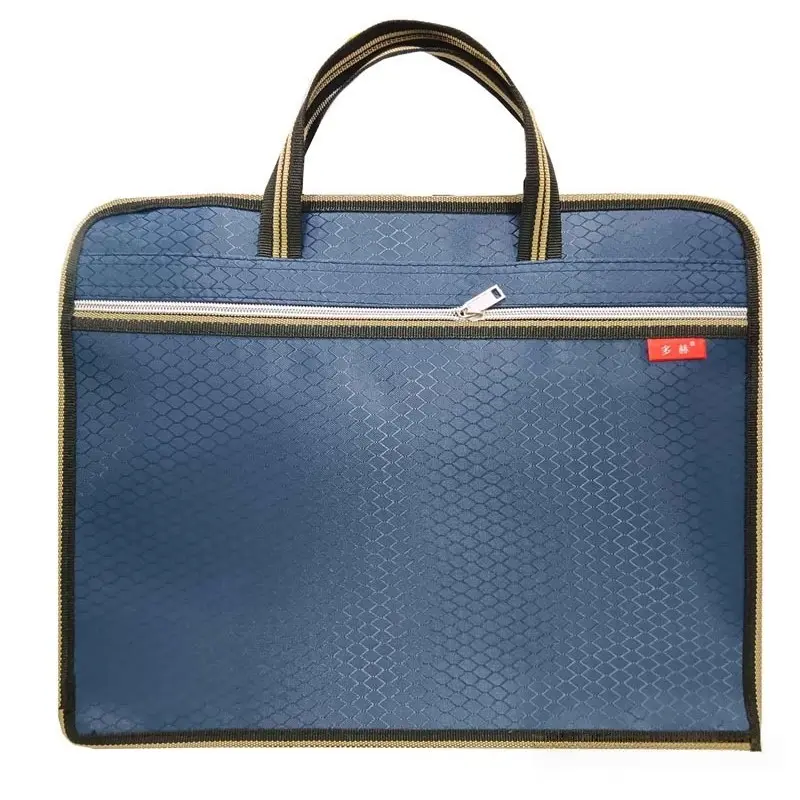 Men's Oxford Fabric Briefcase, Business Document Bag, Dual Layer Handheld File Folder, Commuter Office Bag, Gift Zipper Pouch