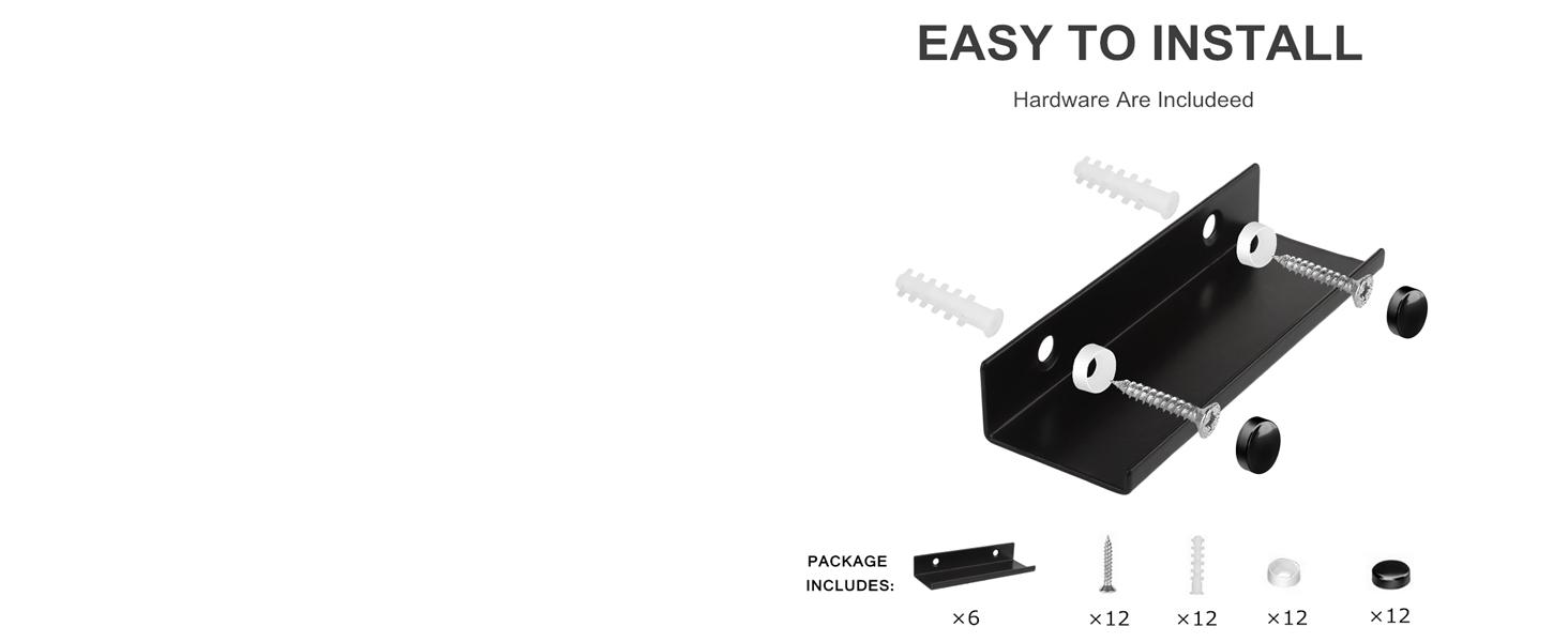 BASIC SUPPLY Vinyl Wall Mount 6 Pack, Black Metal Vinyl Holder Wall Display Shelf Record Wall Mount Stand for Albums LP Minimalist Record Wall Storage Set for CD Display in Office Home BASIC SUPPLY Vinyl Wall Mount 6 Pack, Black Metal Vinyl Holder Wall Display Shelf Record Wall Mount Stand for Albums LP Minimalist Record Wall Storage Set for CD Display in Office Home
