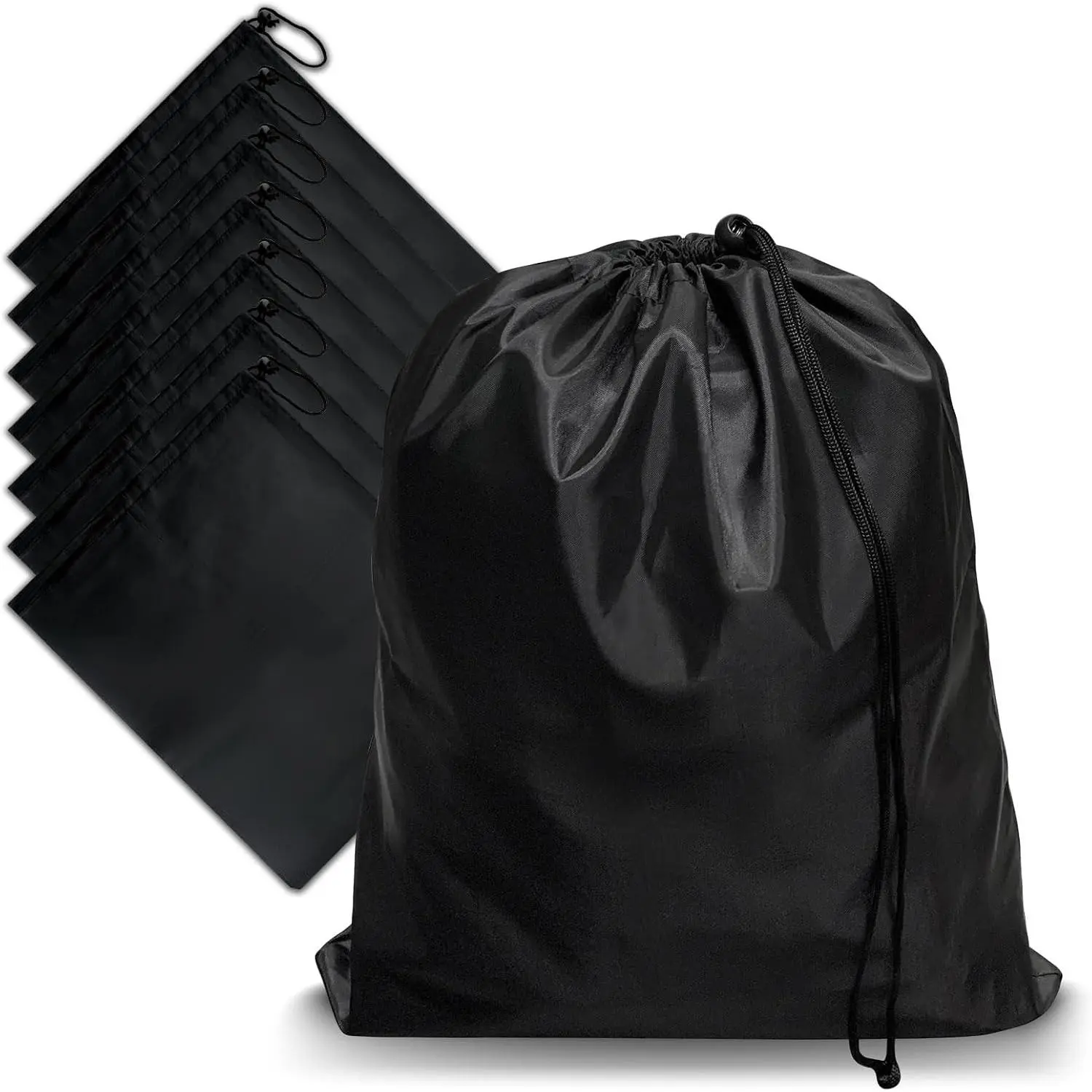 8-Pack Toggle Drawcord Cinch Sacks, Durable Nylon Drawstring Close Bags, Multi-Size Ditty Pouches for Gym, Travel Use, Cinch Sack