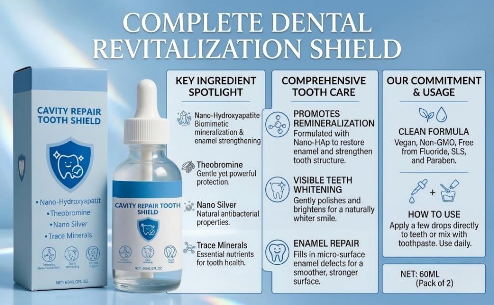 1pcs Cavity Healing Tooth Armor Liquid |   Enamel Support with Hydroxyapatite |   Helps Whiten Teeth, Soothe Sensitivity