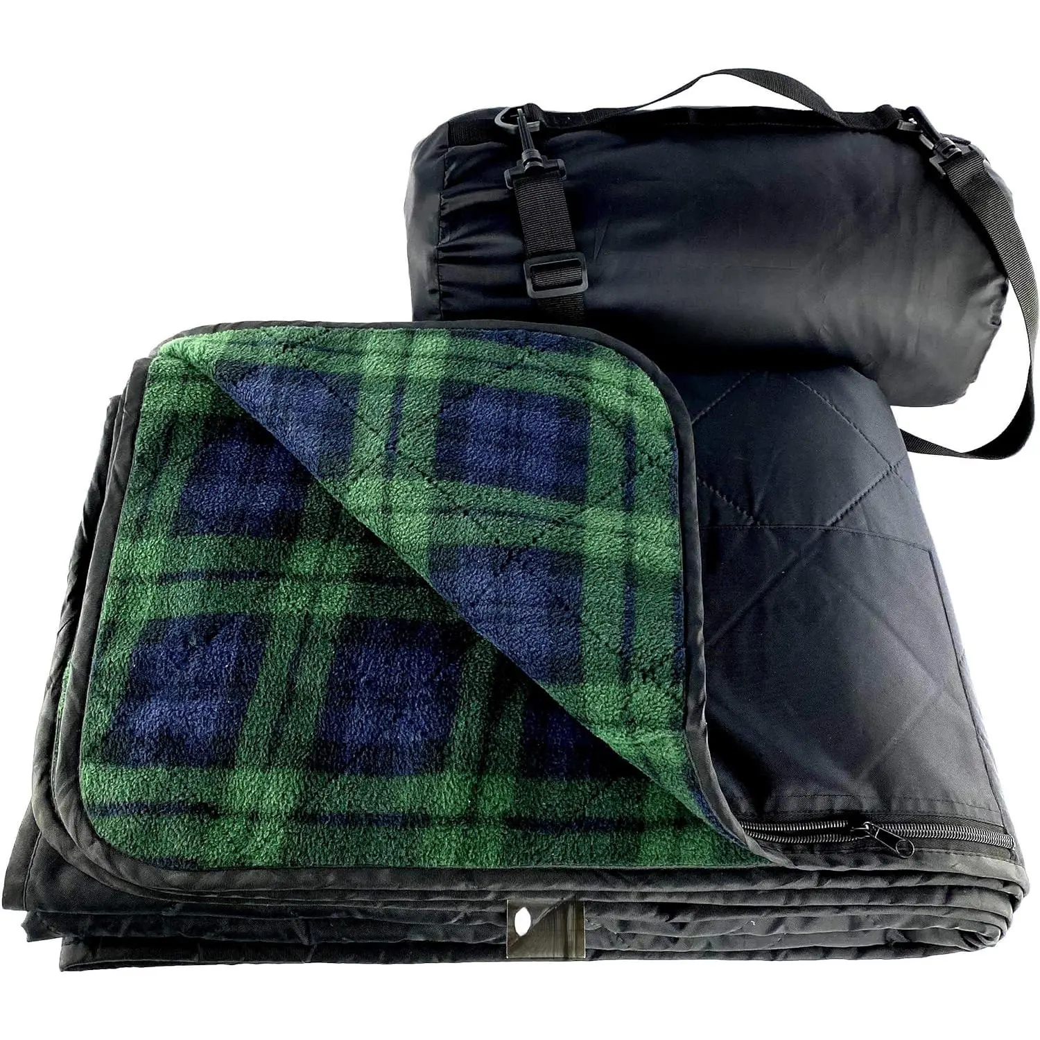 Large Waterproof Windproof Extra Thick 350 GSM Quilted Fleece, or Sherpa Stadium Blanket