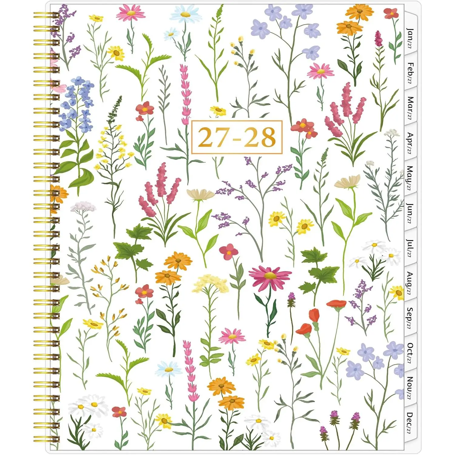 2027-2028 Monthly Planner, 18 Months Calendar Planner 2027-2028 from Jan 2027 – Jun 2028, 8.5'' x 11'' with Ruled Spread, Flexible Cover, Spiral Wirebound, Pocket, Coated Tabs, Notes & Habit