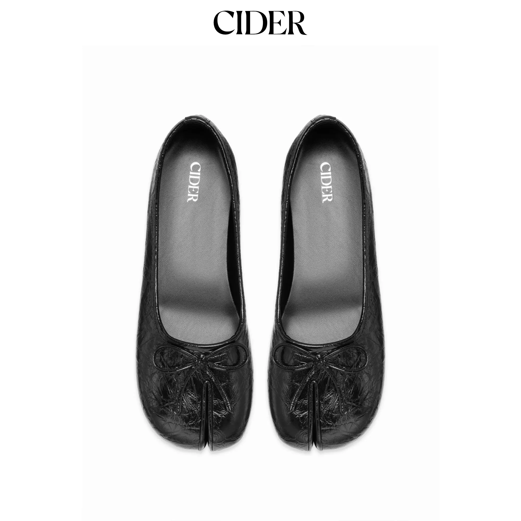 Cider BOWKNOT DECOR SPLIT TOE MARY JANE FLATS