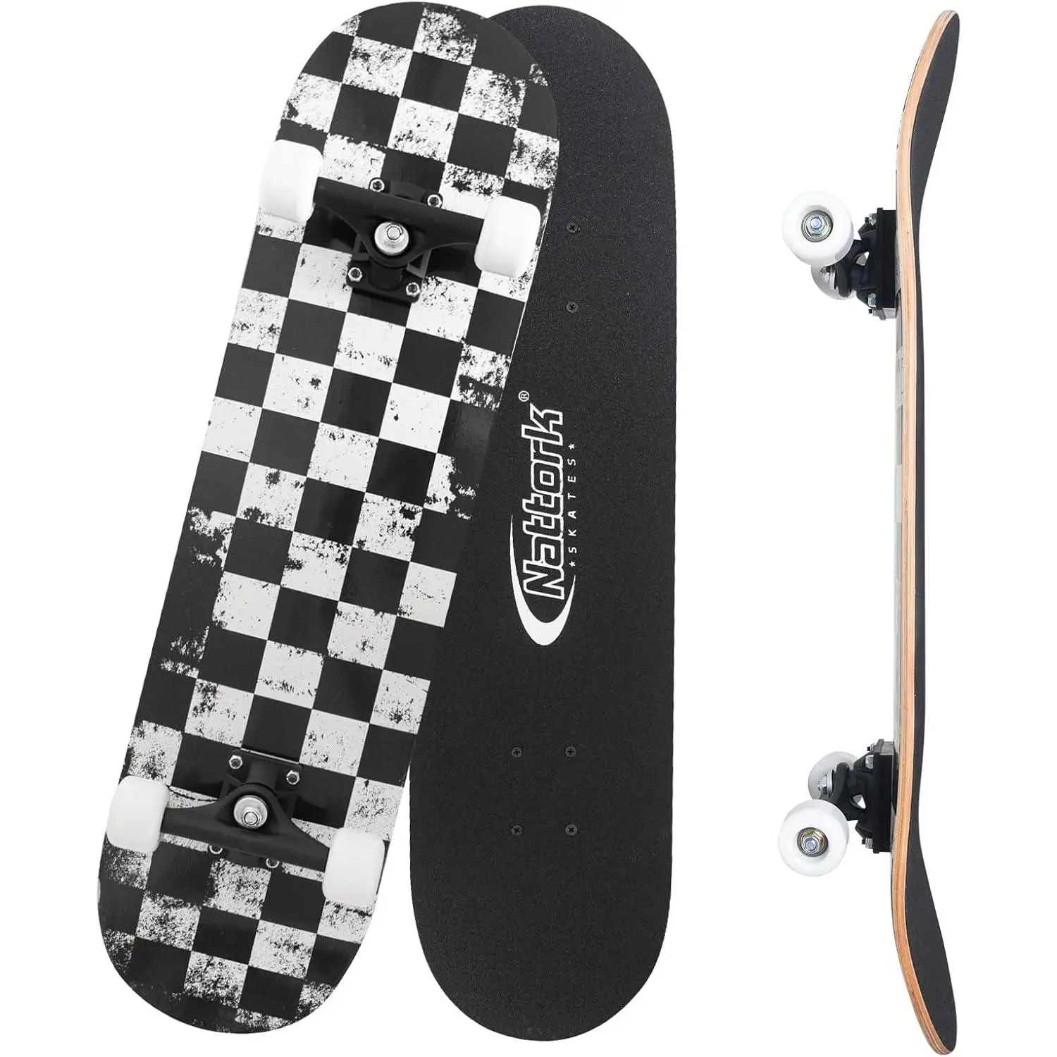 31 Inch Complete Skateboard, Standard Skateboards for Beginners, Wood 9 Layer Canadian Maple Trick Skate Boards for Boys Girls Youth Teens Adults