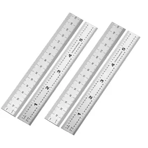 6 Inch Machinist Ruler 4-Pack Stainless Steel Precision Scale Ruler with Inch/Metric Etched Markings Dual Side Measuring Rule for Engineers Drafting Woodworking