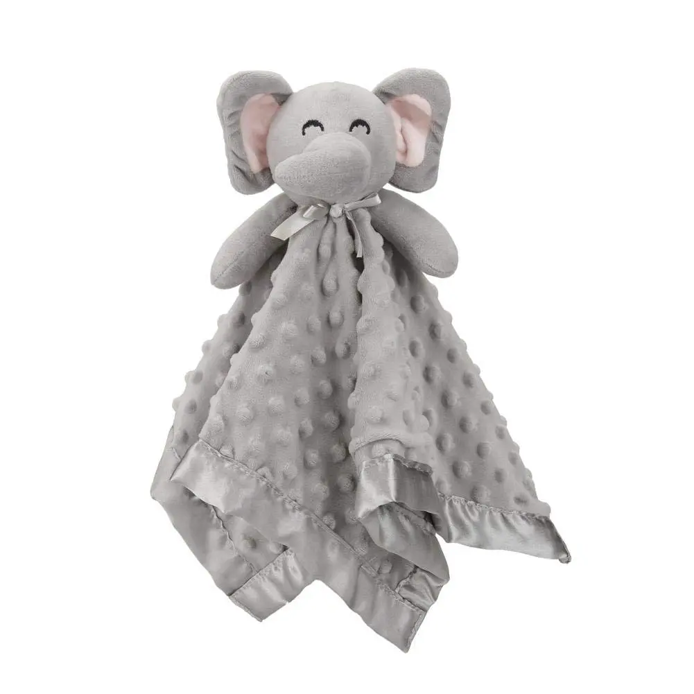 Elephant Security Blanket, Soft Lovey Unisex Lovie Baby Gifts  Boys and Girls Snuggle Toy Stuffed Animal Newborn Essentials and Items Grey 16 Inch New model