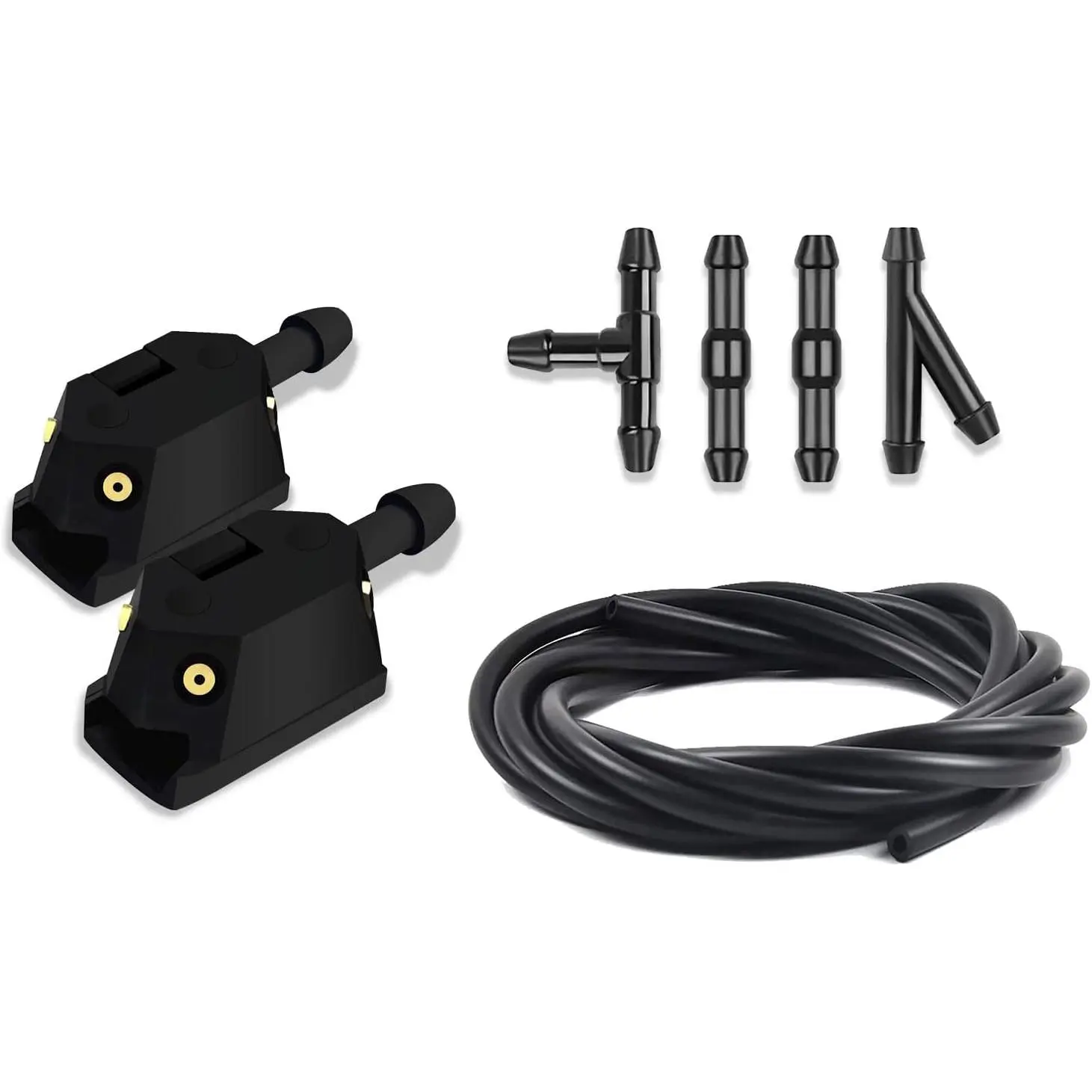 2 count  Windshield washer Nozzles, 4 Holes  Windshield Washer Wiper Arm Sprayer, Auto Left Right Windshield Washer Squirter Nozzle  for