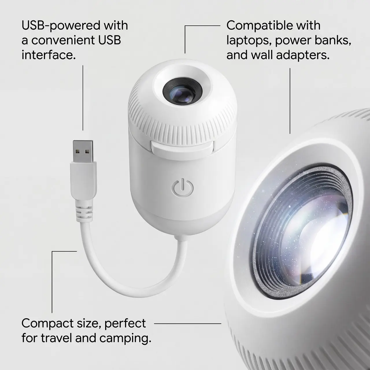 Mini Projector Night Light for the Bedroom: Eye-Friendly Sleep Light with Starry Sky Ambience
