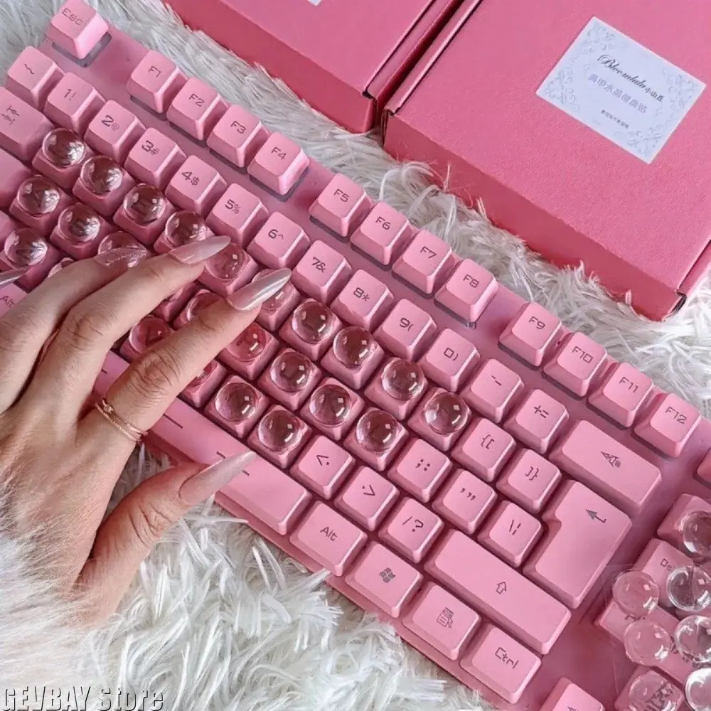 20pcs Long Nails Compatible Keyboard Stickers, Raised Pad Magnified Letters, Protective Cover for Glass Keyboards, Accessories for Typing Comfort