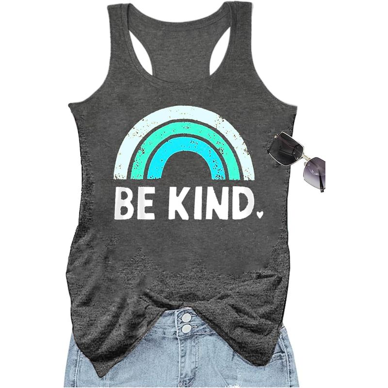 Womens Graphic Tank Tops Racerback Summer Tops Casual Loose Workout Tanks Beach Vacation Sleeveless Shirt Tank Top