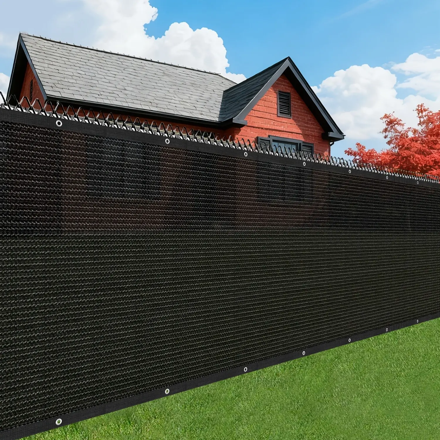 [2D Flat] 4/5/6ft Privacy Fence, Medium-thickness Privacy Mesh, Outdoor Shade Netting Barrier, Includes Cable Ties, Suitable for Outdoor Walls, Gardens, Patios, Backyards, Black.