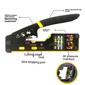 Multifunctional CRIMPER Through-Hole Wire Crimper 8P6P Dual-Use Pliers for RJ45 Punch-Down RJ45 Crystal Head