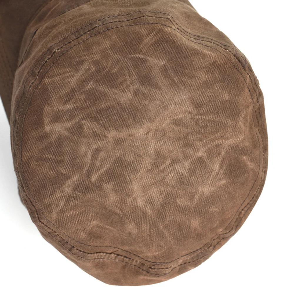 Waxed Canvas Cotton Military Caps Men Waterproof Cadet Army Cap Unique Design Vintage Flat Top Hat