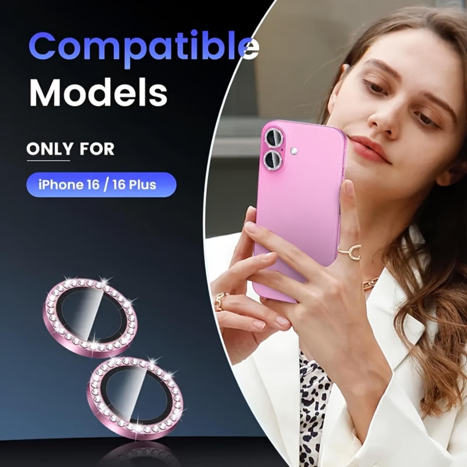 9H Tempered Glass Transparent Smartphone Lens Protector, 1 Set Anti-scratch Phone Lens Protective Film, Phone Accessories Compatible with iPhone 16/16 Plus, Cover