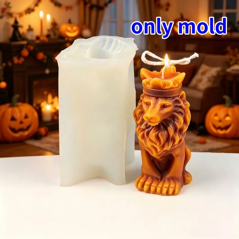 Halloween Spooky Gothic Devil & Skull Silicone Candle Mold 3D Owl Lion Wizard Figurine Plaster Mold DIY Soap Resin Casting Home Decor Craft Supplies