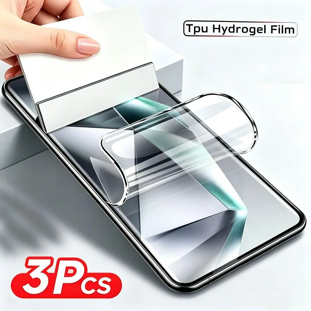 3Pcs Soft Transparent Hydrogel Film Suitable For Galaxy S24 Ultra, HD Full Coverage Screen Protector Film Suitable For Samsung S24 Ultra S24 Plus S24 S24 FE S23 S23 Plus S23 Ultra S23 FE Touch Sensitive Not Glass HD Screen Guard