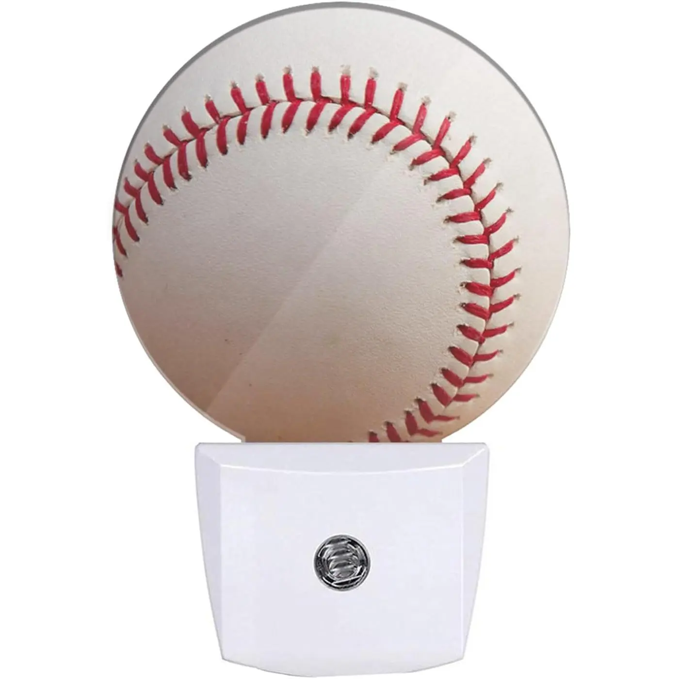 Baseball Decorative Night Light  Theme White and Red Baseball Laces Softball Laces Night Lights Plug into Wall with  Sensor for Boys Men Room Decor