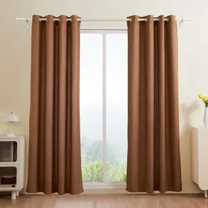 VEVOR Natural Linen Curtains, 52x 84 inch 2 Panels Set, Grommet Light Filtering Thick Flax Textured Linen Drapes, Privacy Burlap for Living Room, Bedroom, Farmhouse, Sunroom, Office Window Curtain