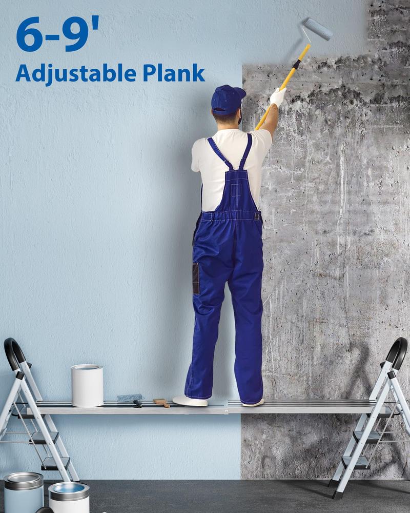 【GARVEE】Adjustable Aluminum Work Planks: Durable 6-15ft Lengths with 440LBS Capacity and Skid-Proof Design for Safe Access in Construction and Home Projects. 【GARVEE】Adjustable Aluminum Work Planks: Durable 6-15ft Lengths with 440LBS Capacity and Skid-Proof Design for Safe Access in Construction and Home Projects.