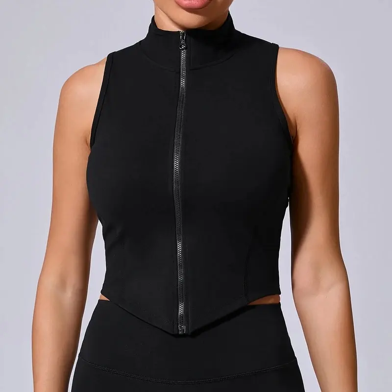 No Padded Top Women Gym Vest 2025 Zipper Fitness T-shirts Woman Compressed Shirt Yoga Clothing Sportswear