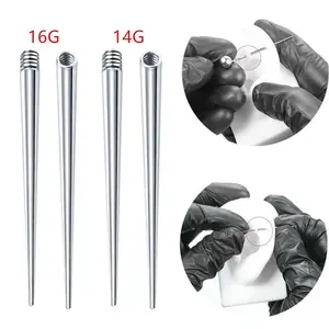 1PCS Stainless Steel Insertion Pin taper for piercing tool Guide Rod Piercing Stretching Tool for threaded internal Jewelry