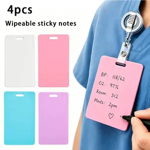 4pcs Erasable Sticky Notes, Reusable Silicone Horizontal Vertical Memo Pads, Ballpoint Pen Writing, Alcohol Erase, Perfect Back-To-School Gift