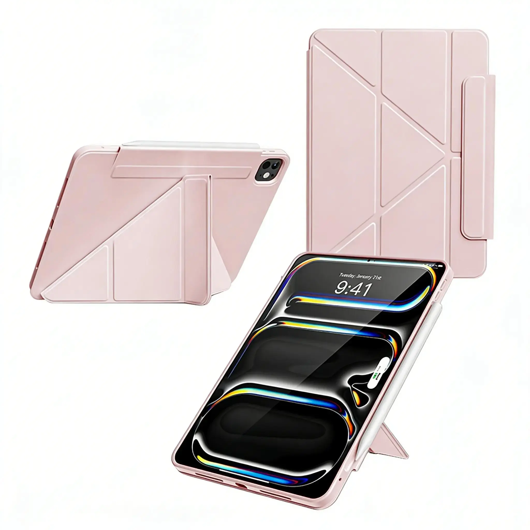 Protective Magnetic Detachable 360-Degree Rotatable Tablet Case with 1-Count Smart Cover, iPad-Compatible Tablet Accessory