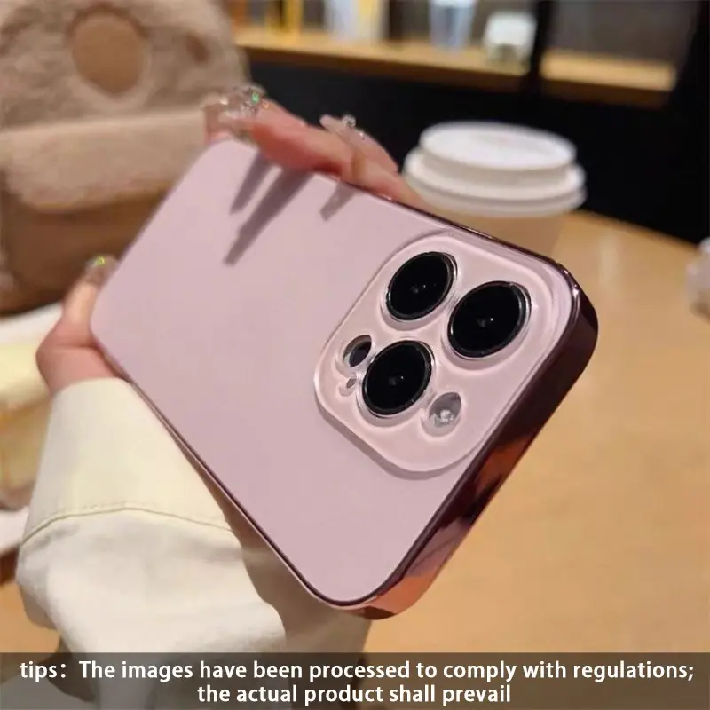 Anti-Drop Phone Case with Electroplated Frame and Matte Back, Shockproof Phone Cover Compatible with iPhone 17 Pro Max, 16 Pro Max, 16, 15, 14, 13 Pro Max, 12 and 11 Protector