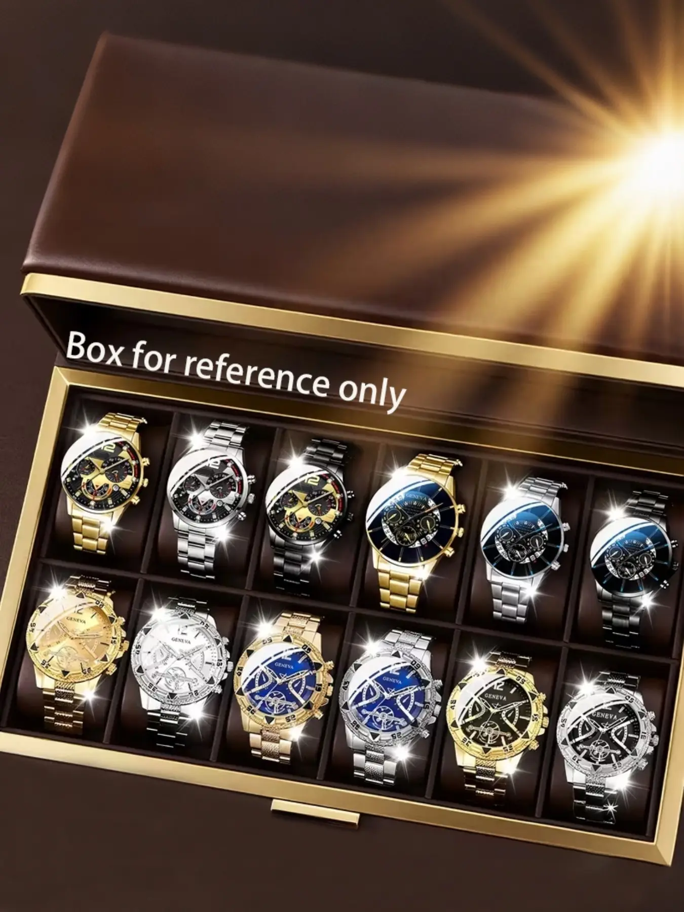 12pcs Men's Fashion Business Quartz Watch Set, Multiple Styles, Daily Wear, Party, Business Trip, Ideal Gift, Analog Face, Zinc Alloy Case