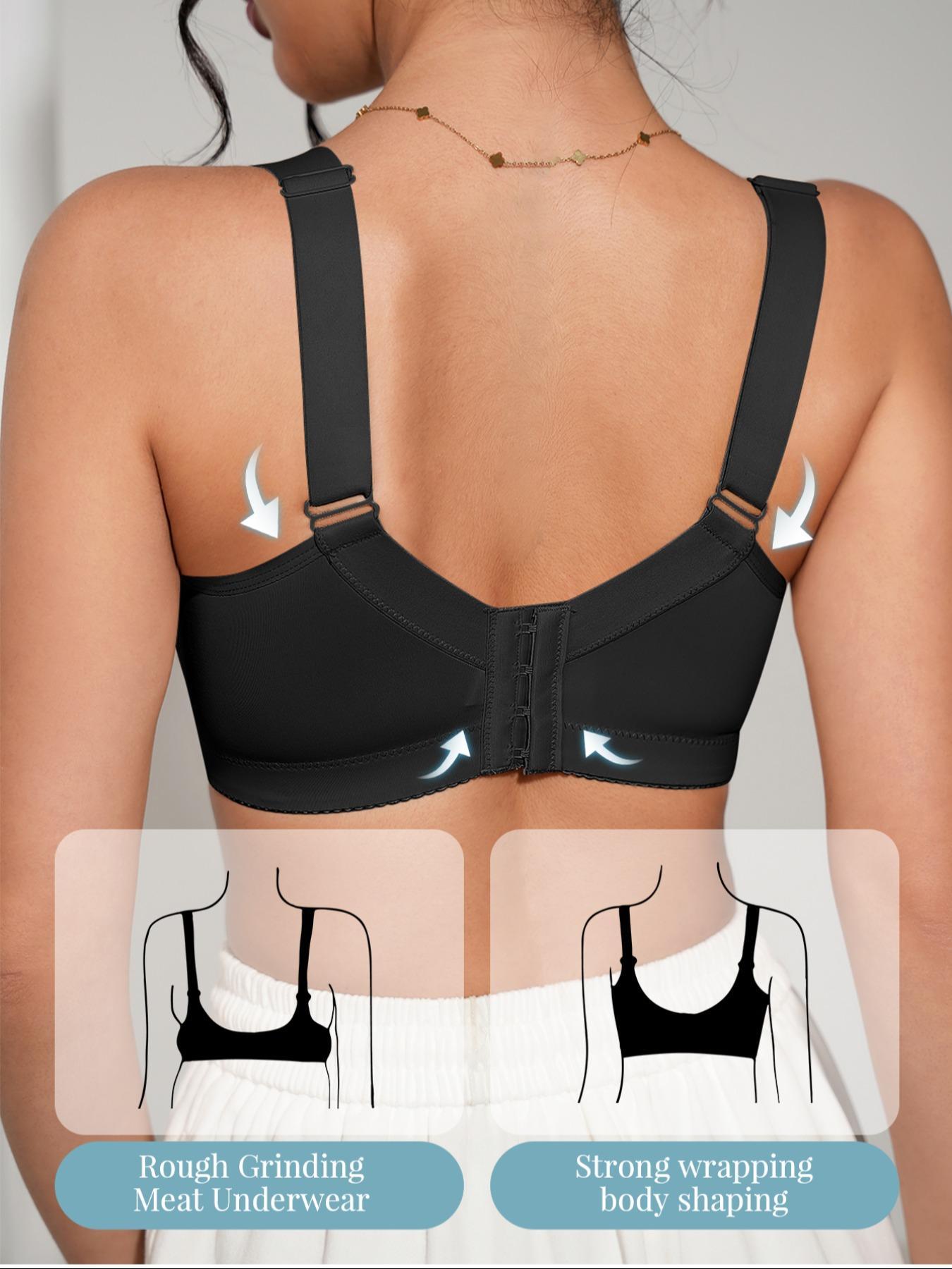 Women's Solid Color Push Up Bra, Simple Comfortable Breathable Lace Bra, Soft Adjustable Strap Bra for Daily Wear, Everyday Essential Bra, Lingerie for All Seasons, Fit, Medium