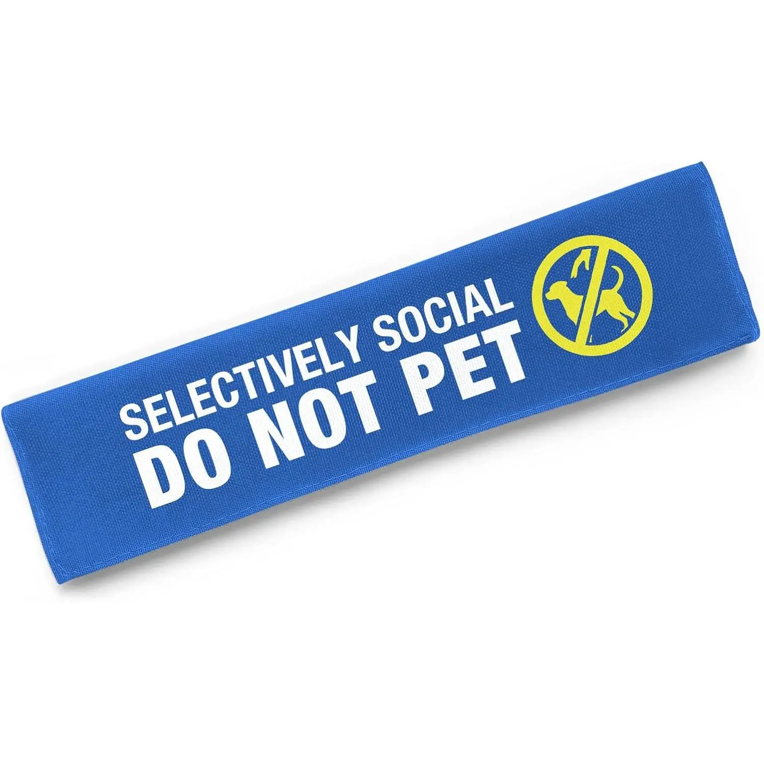 Selectively Social Do Not  Leash Sleeve Wrap with  ID Patch Tag, Funny Blue Service  Patch Accessory for  Owners