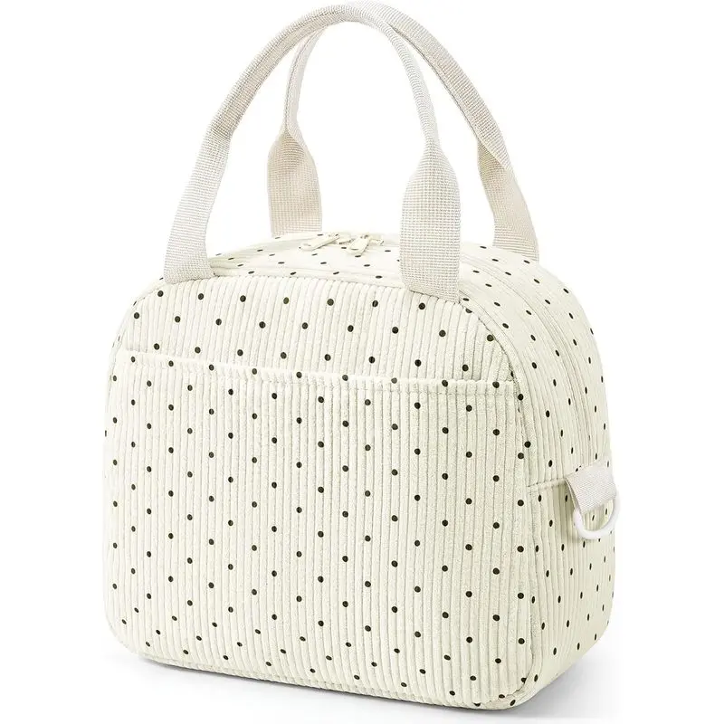 Outdoor activities|Lunch Box for Women,Lunch Bag Cute Corduroy Insulated Lunch Box With Shoulder Strap for Adult Womens for Work Picnic