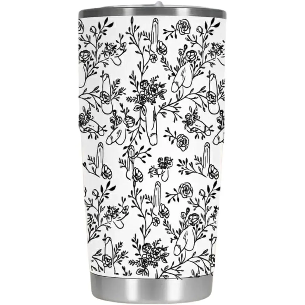 Floral Willy Pattern Tumbler, Sassy NSFW Tumbler, Funny Gift for Friends Roommates, Sarcastic Adult Cup, Best Gift for Husband Wife Boyfriend Girlfriend, Colleagues, Mom, Dad, Dick Tumbler