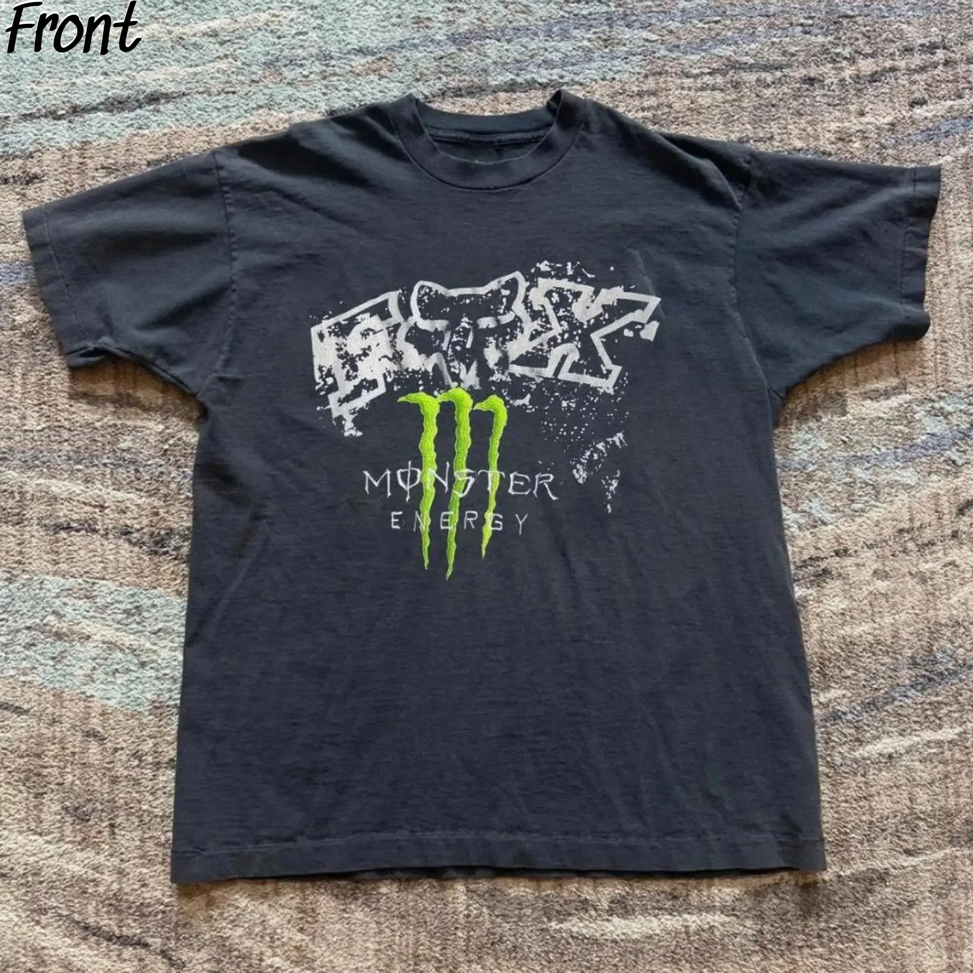Monster Energy with Green Accents Graphic Tee, Racing Shirt, Monster Logo Shirt, Grunge Gothic Tees, Aesthetic Shirt, Motocross Merch, Y2K Emo Scene Amity Affliction Style, 100%25 Cotton Lightweight Shortsleeve, Streetwear Vibes