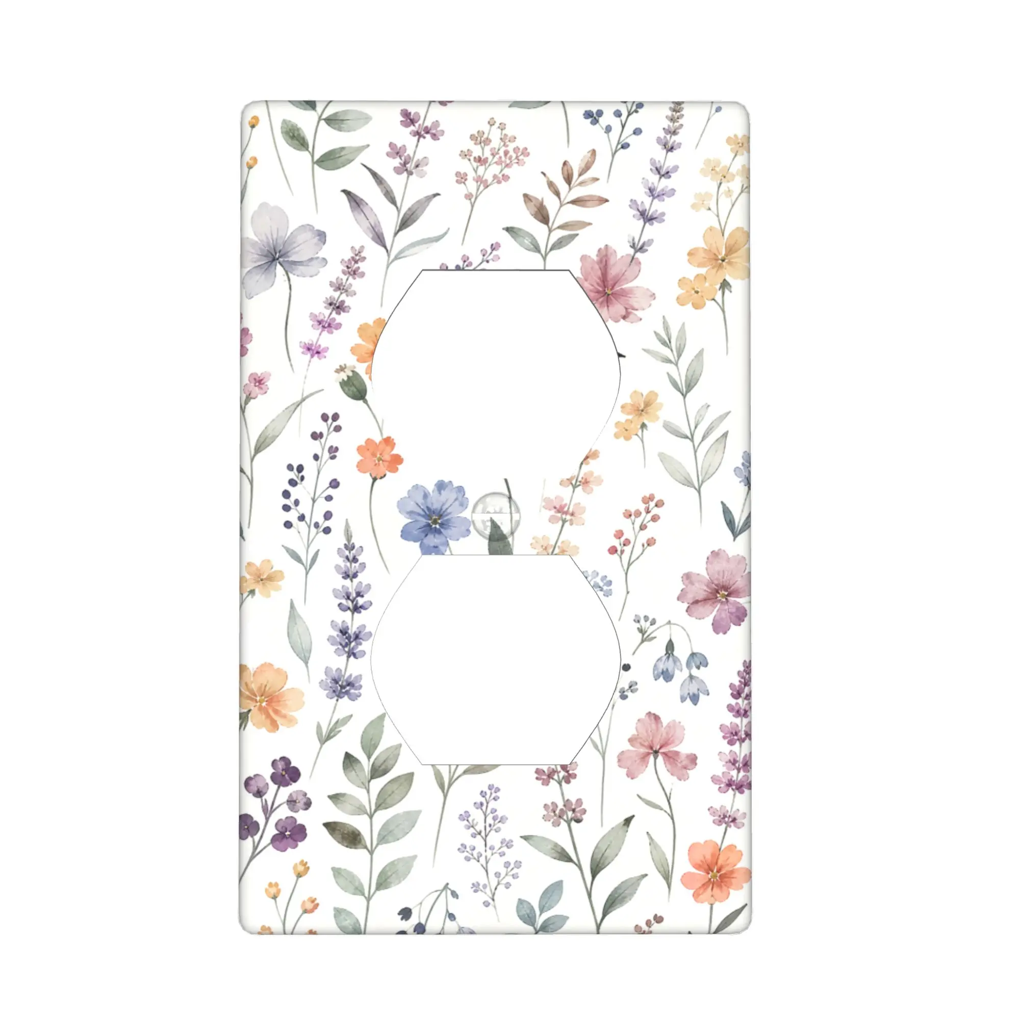Watercolor wildflower light switch covers decorative for bedroom switch plate and kitchen outlet covers this 1 gang rocker wall plate elevates living room wall decor also great for home office wall plate as Rental decoration