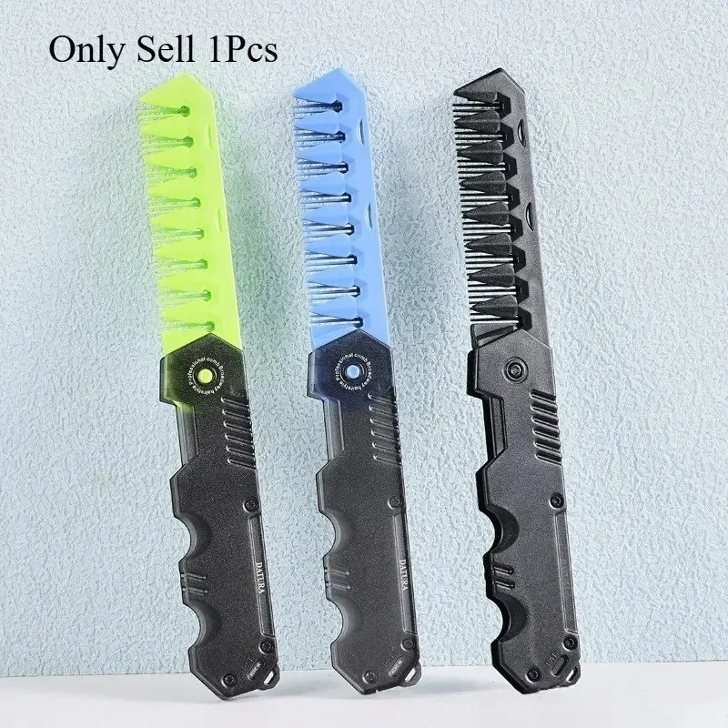 Portable Pocket Comb for Men, Multifunctional Plastic Folding Barber, Wide Tooth Beard Hair Styling Comb, Oil Head Care Tool