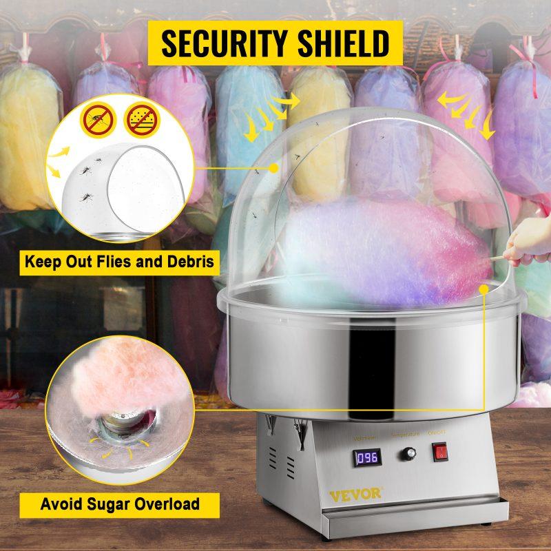 VEVOR 20.5 Diameter Candy Floss Cover for Candy Floss Maker Machine 52cm Dome Shield Cover of Commercial Candyfloss Machine Dome Cover Shield Cover (Cover Only)