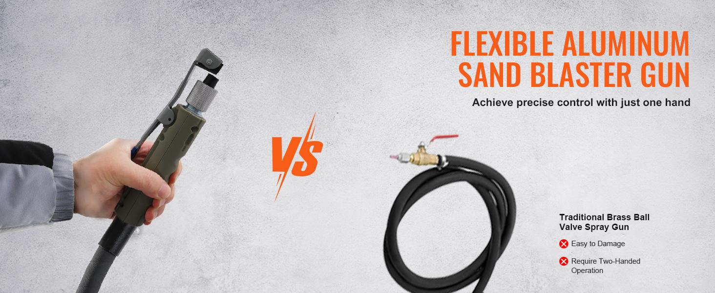 TikTokShopBlackFridaySand Blaster VEVOR 10Gal Pot Sandblaster, 125 Psi Pressure Sand Blasting Complete Kit for Paint, Stain, Rust Removal and Special Surface Treatment of Material