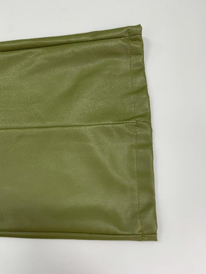 UOOZEE NEW  Women's Faux Leather Pants PU High Waist Wide Leg Pants with Pockets Pleated Going Out Flare Trousers