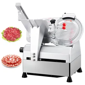 Commercial Automatic Meat & Deli Slicer, 10" Blade with 0-17mm Adjustable Thickness, Full Auto Dual-Motor, 304 SS & Al-Alloy Construction, 110V 670W White for Restaurant & Butcher Shop