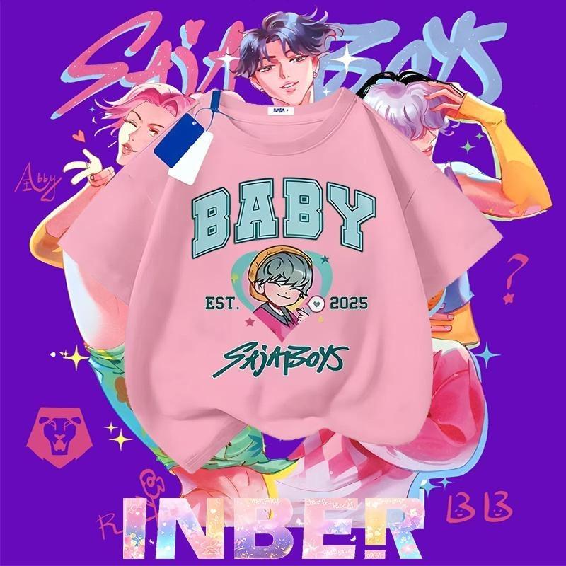 [Kids T-Shirt] Boys & Girls 100% Cotton Short Sleeve Tee – High-Quality Print, Soft Breathable Daily Wear Essential, Comfortable for School, Play & Layering in Winter, Sizes 100-160 (Ages 3-14)