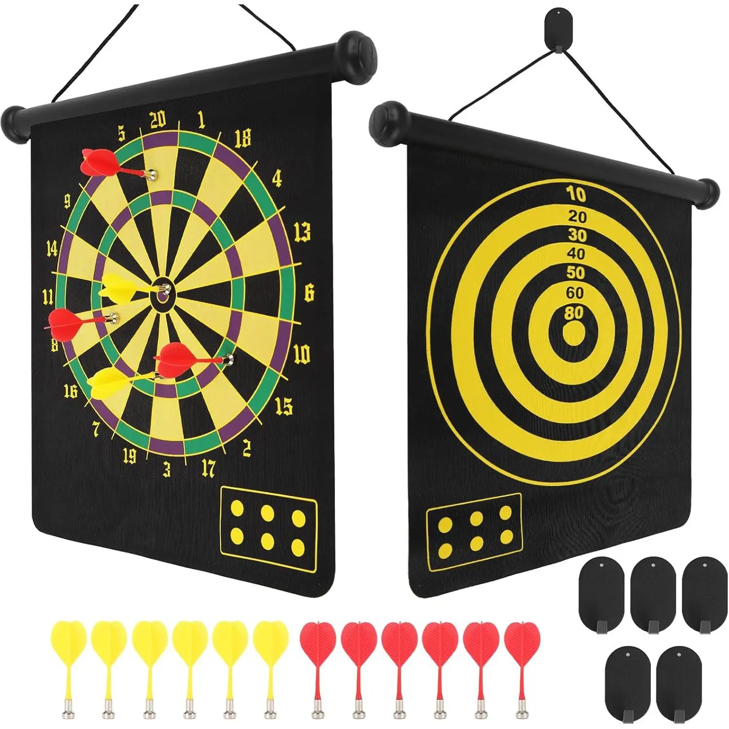 Safe Magnetic Dartboard Set for 3+ Years Old Teens, Boys & Girls - 12 Darts, Indoor/Outdoor Home Supplies, Birthday Gifts, Safe Games Room Decor Toys