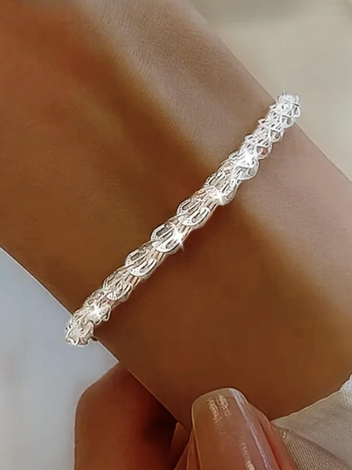 S925 Sterling Silver Fashion Phoenix Tail Design Bracelet, Fashion Jewelry for Party, Daily Clothing Decor, Trendy All-match & Exquisite Jewelry for Birthday Gift, Elegant Jewelry Bracelet
