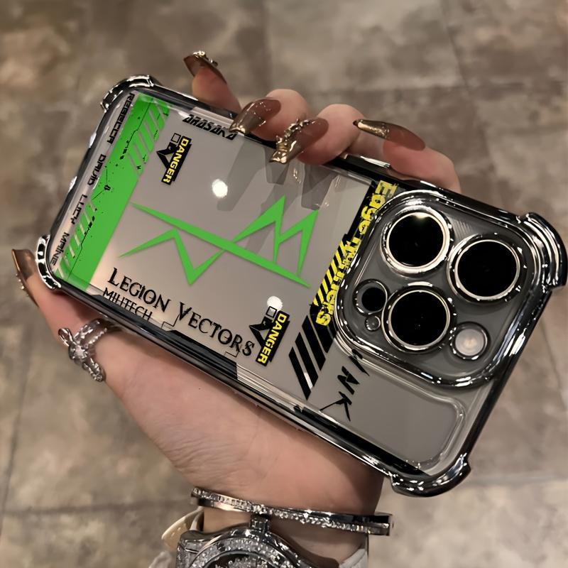 Cyberpunk Style Frame Pattern Phone Case iPhone for 17 Air 16 15 Plus 14 13 12 11 Pro Max X XR Xsmax 8 7 Plus Coated Anti-drop Transparent Soft Back Case