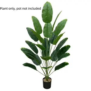 [12 leaves]EverGlow Artificial Traveler's Palm Tree Faux Bird of Paradise Plant Moving Season Clearance Minimalist Nordic Home Decor Tall Fake Potted Banana Leaf Tree Real Touch for Living Room Office Corner Aesthetic
