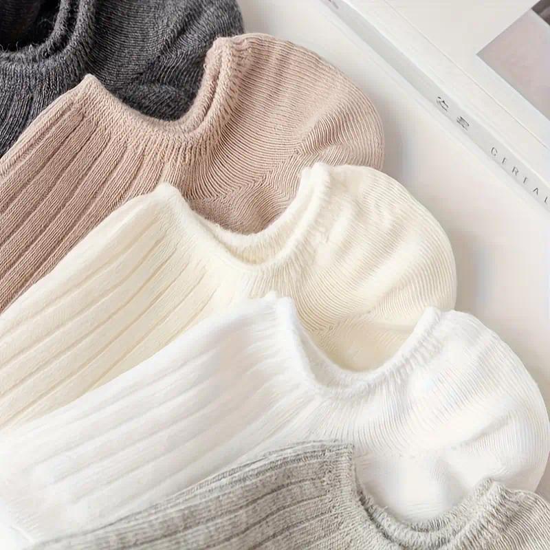 5/6 Pairs of Cute Seasonal Fashionable Boat Socks, Comfortable, Soft, Durable, Easy To Clean, Simple and Versatile, Suitable for Daily Wear Minimalist