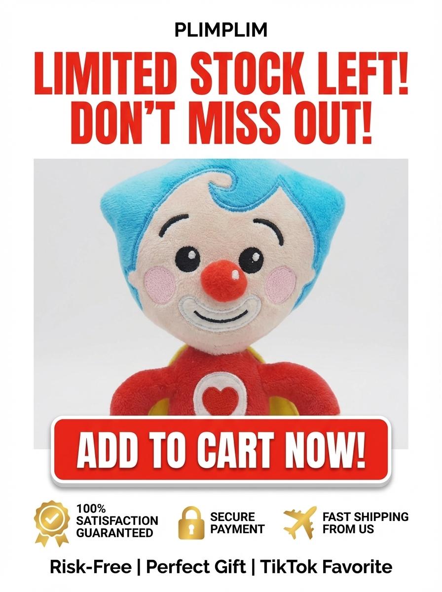 Plim Plim Clown Plush Toy - Soft Stuffed Cartoon Character Superhero, Cute Huggable Sleeping Companion for Toddlers, Best Birthday & Baby Shower Gift for Kids (0-6 Years)